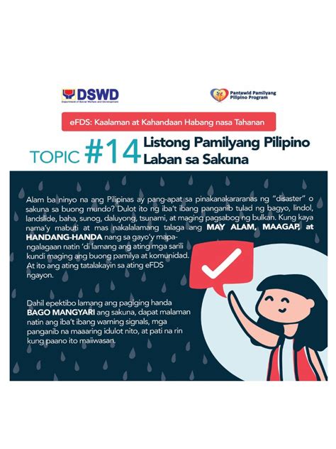 Implementation of the Listong Pamilyang Pilipino in the Family .
